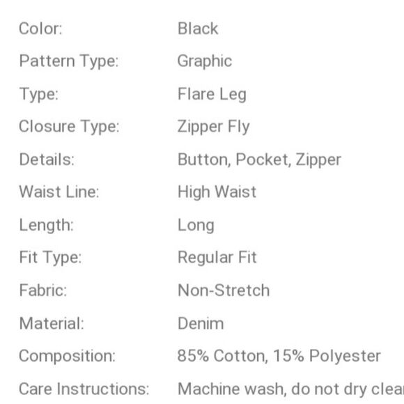 HIGH RISE WIDE LEG FLARE TWO TONE CONTRAST BLACK WHITE CELESTIAL GRUNGE JEANS 90 - Picture 8 of 11